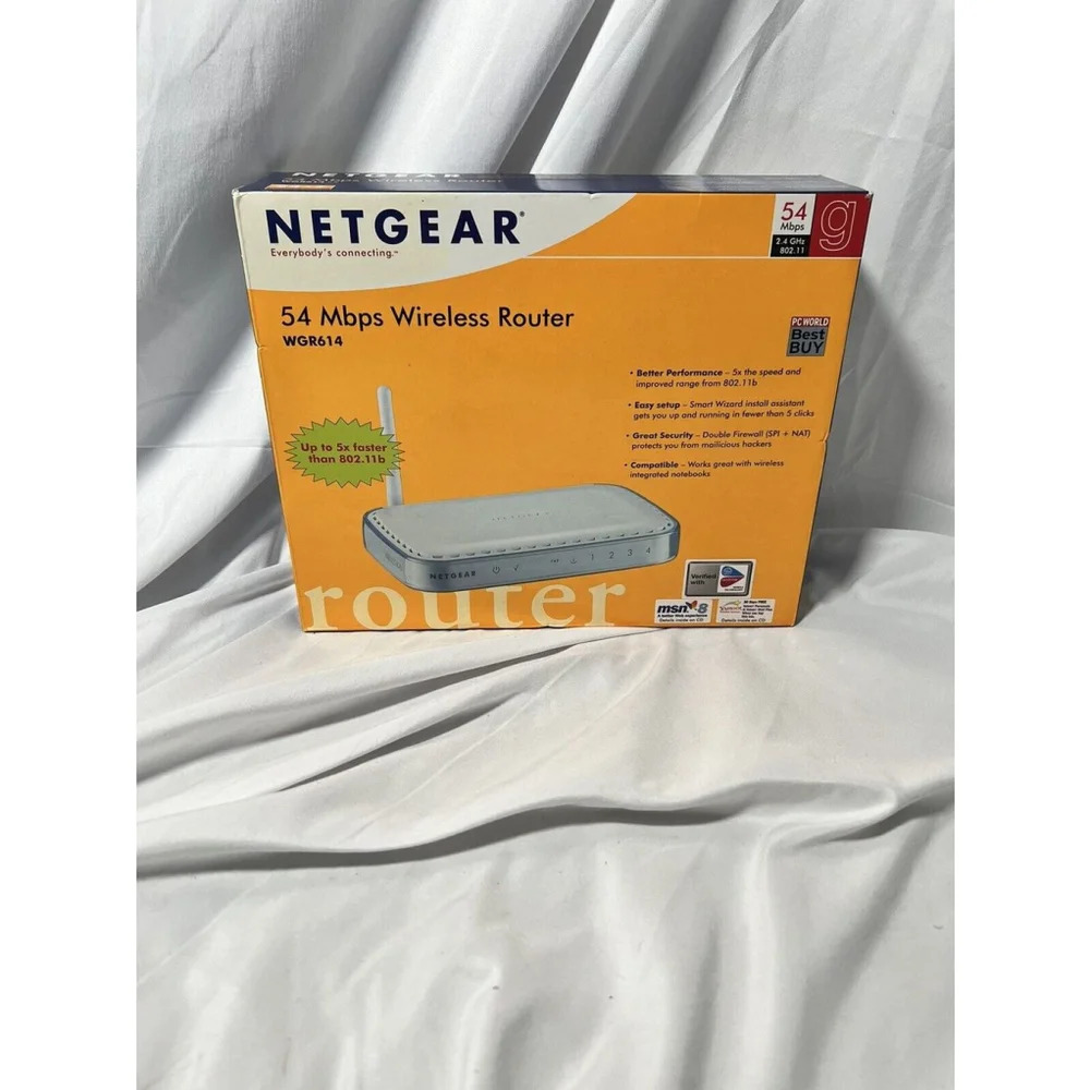 Netgear WGR614 V5 54 Mbps 4-Port‎ Wireless Router Works With Everything Included